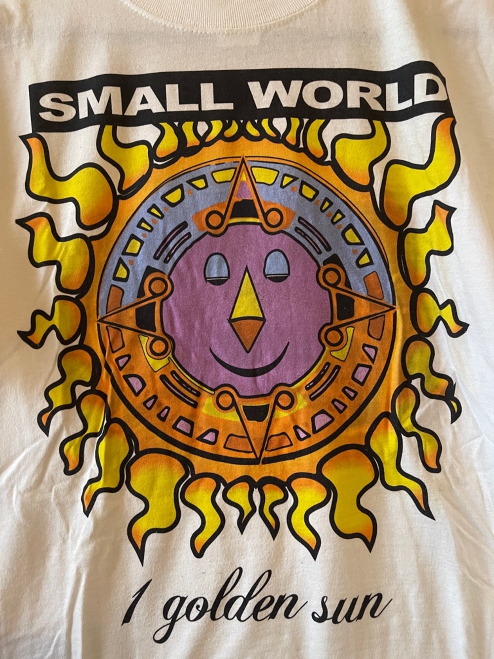 Disney/SUBLIME White Short Sleeve Tee with Small World Sun Graphic